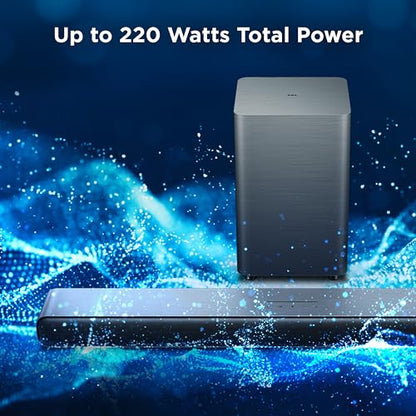 TCL S55H 2.1 Sound Bar with Wireless Subwoofer for Smart TV | Dolby Atmos DTS:X Auto Room Calibration| 220W Power Wireless Bluetooth Home Theater Audio | App Control & Remote Control | Latest Model - style: Soundbar + Subwoofer