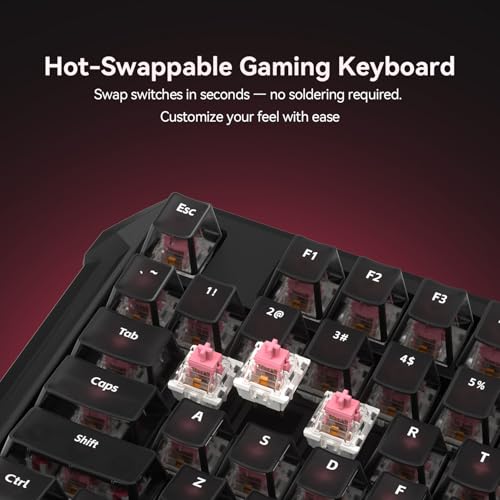 DarkBeacon Blade87 TKL Mechanical Keyboard with Silent Switches, Quiet Typing 87 Keys, Hot Swappable, Gasket Structure, 8000Hz, N-Key Rollover, RGB Backlit, USB Wired Gaming Keyboards for Win/Mac - color: 87-Key Black