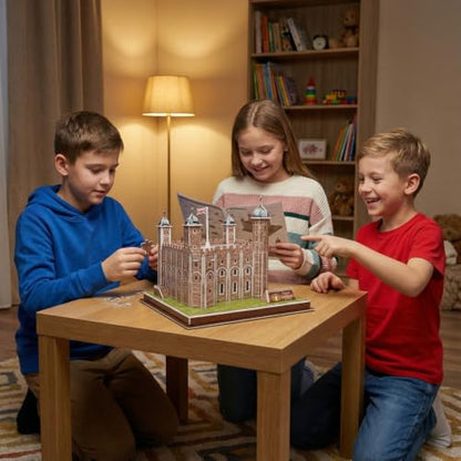 Architecture World Famous of 3D Puzzle.Build Your Own Collection of 17 Global Landmarks (Notre Dame, Colosseum) - Educational DIY Model Kit for Kids & Adults. (Tower of London) - color: Tower of London