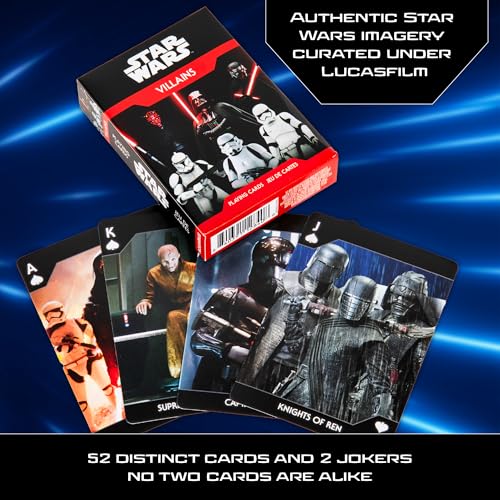 Aquarius Star Wars Villains Playing Cards - Deck of Cards Star Wars Fans - Unique Card Designs, Gift & Merchandise for All Ages - style: Dark Side Villains