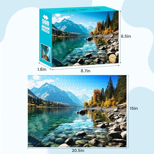 VOLUVOLU 500 Piece Puzzle for Adults,Glacier Park Jigsaw Puzzles 500 Pieces | Mountain Jigsaw Puzzle,Birthday Party for Family Adults Funny Puzzle - color: Glacier Park