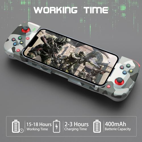 Joso Phone Controller for iPhone/Android Support Phone Case, Mobile Gaming Controller with Ergonomic Design - Wireless Gamepad for Cloud Gaming & PS Remote Play - color: Camouflage
