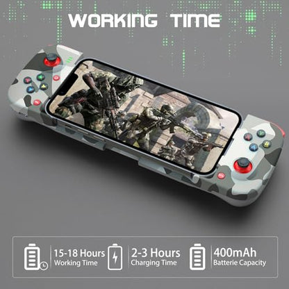 Joso Phone Controller for iPhone/Android Support Phone Case, Mobile Gaming Controller with Ergonomic Design - Wireless Gamepad for Cloud Gaming & PS Remote Play - color: Camouflage