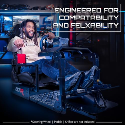 GTR Simulator GTA-Pro Racing Simulator Cockpit Home Workstation with Real Racing Seat, Racing Rig Control Mounts (Speciale Seat, Black/Red)