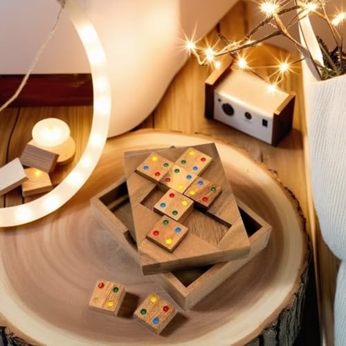 Color Match 8 Pieces Challenging Wooden IQ Puzzle Fun Play and Gift Brain Teaser Game for Adults and Teens - style: 8 Pieces Color Match