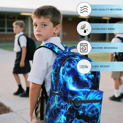 Kids Backpack Boys Game School Backpack for Boys Ages 6-18 Kids Backpack for Children Teens Elementary Middle School Students Bookbag Lightweight Adjustable Back Pack - color: Dragon Game