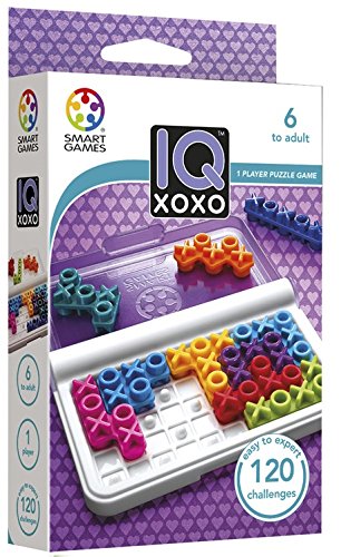 SmartGames IQ XOXO – Compact Logic Puzzle Game with 120 Challenges for Kids & Adults, Travel-Friendly Brain Teaser in Handy Case - style: IQ XOXO