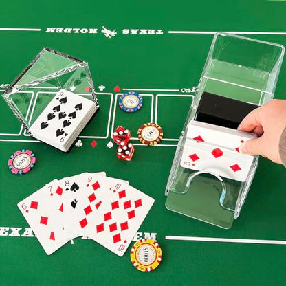 SEETOOOGAMES Blackjack Shoe Discard Tray - Poker Cards Dealing Shoe with Discard Holder - Clear Acrylic Card Dispenser Casino Blackjack Game Accessories - style: 4 DECK
