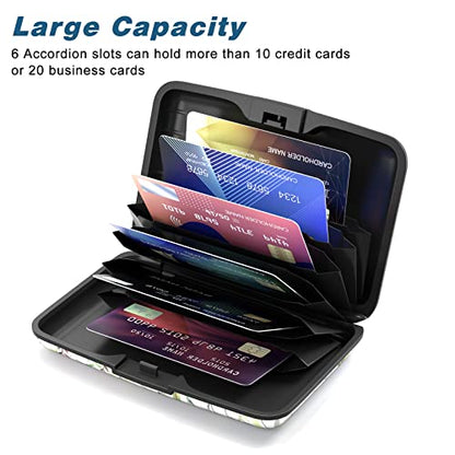 Credit Card Holder, Mini Aluminum Card Wallet RFID Blocking Slim Metal Hard Card Case for Women Men, Butterfly Flowers - color: Butterfly Flowers