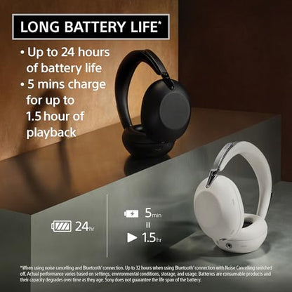 Sony 1000X THE COLLEXION Wireless Noise Cancelling Headphones, Black | Luxury Comfort with Curated Materials, HD NC Processor QN3, 12 Microphones, Mastered by Engineers, Up to 24 Hrs of Battery - color: Black