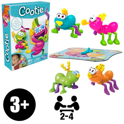 Hasbro Gaming Cootie Mixing and Matching Bug-Building Game | 2-4 Players | Easy Preschool Board Games | Easter Basket Gifts for Boys and Girls| Ages 3+