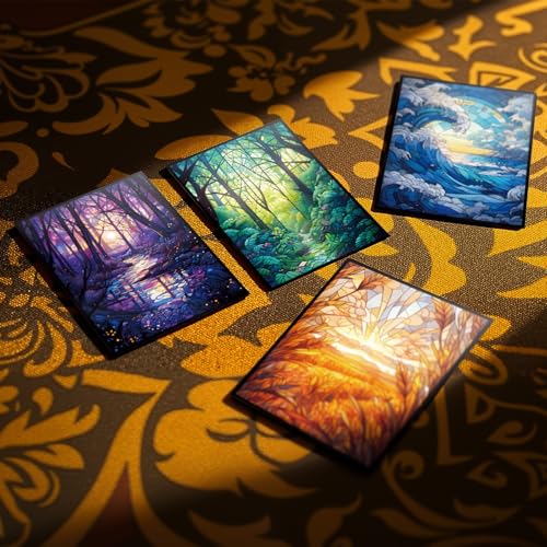 MTG Card Sleeves - Forest- Ultra Clear Front & Matte Finish Back, 100 Count Standard Size Matte Art Sleeve for Magic The Gathering