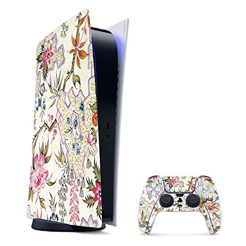MightySkins Gaming Skin for PS5 / PlayStation 5 Digital Edition Bundle - Floral Design | Protective Viny wrap | Easy to Apply and Change Styles | Made in The USA - color: Floral Design, size: PS5 Digital Edition Bundle