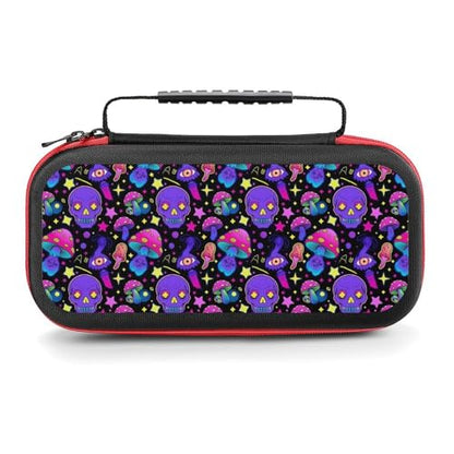 AoHanan Mushrooms And Skulls Switch Carrying Case - Compatible Game Case with 20 Cartridge Slots - Hard Shell Travel Protection for Switch Console & Accessories - color: Mushrooms And Skulls