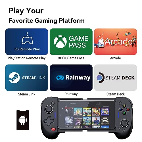 ShanWan Mobile Game Controller for Android with Upgrade Design PHONE CASE Support Phone Controller - PS Remote Play, Xbox Cloud, Steam Link, GeForce NOW, MFi Apple Arcade Games-Long Battery Life - size: For Android