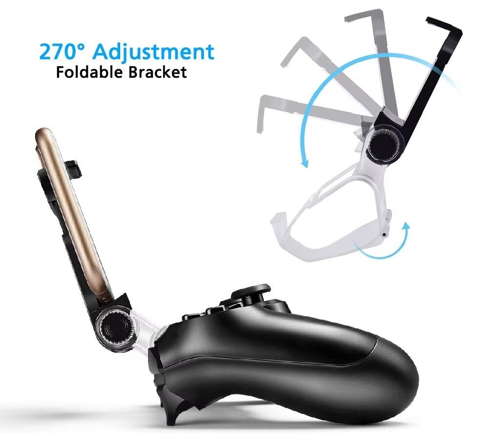 Mobile Phone Gaming Clip, Controller Phone Mount Support Holder Clamp for PS4/Xbox Series/Xbox One/Samsung Galaxy S8/iOS/Android-Maximum 6 inch Phone
