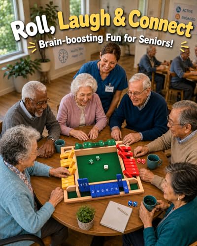 Upgraded 8.7-inch Shut the Box Game, Easy Quick and Fun Educational Math Game with 2 Symbolic Dice, 1-4 Players Wooden Board Games for Family Night Classroom Party, Tabletop Games for Kid Adult Senior - size: 8.7Inch