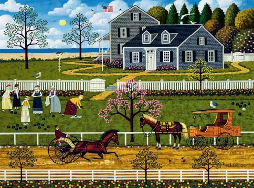 Buffalo Games Charles Wysocki, Boccie Ladies, 1000 Piece Puzzle for Adults | Jigsaw Puzzle with Full-Size Reference Poster, Precision-Cut Pieces, Snap Fit, Minimal Puzzle Dust, Made in USA
