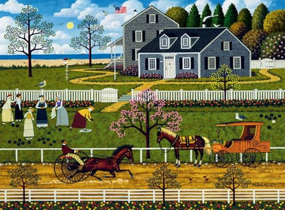 Buffalo Games Charles Wysocki, Boccie Ladies, 1000 Piece Puzzle for Adults | Jigsaw Puzzle with Full-Size Reference Poster, Precision-Cut Pieces, Snap Fit, Minimal Puzzle Dust, Made in USA