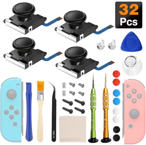 VGBUS Joypad Joystick Replacement Joy-con Repair Tools Kit Joystick Replacement for Nintendo Switch Joy-Con Controller/Switch Lite/Switch OLED Fix Joystick Drift 32PCS