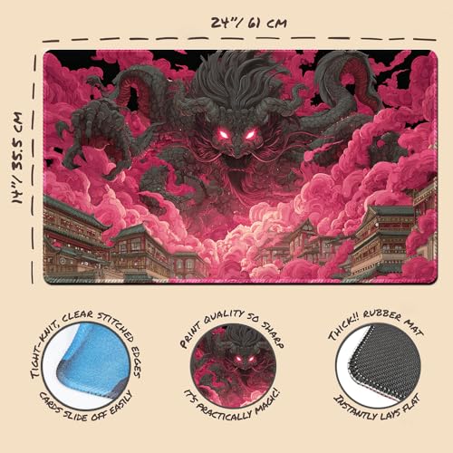 MTG Playmat,With Waterproof Storage black Bag Szie 60 x 35CM , With Zone MTG playmat Stitched Edges Game Play Mat Trading Card Game Playmats TCG Game Mat (No Zone,9) - color: 9, size: No Zone