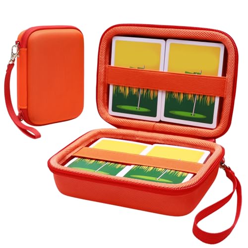 L LTGEM 300+ Card Game Case Compatible with Pokemon/UNO/Piles/Phase 10/Exploding Kittens/Five Crowns/Flip 7/SKYJO/Slingz/Survivor/Go Fish/Dutch Blitz/Monopoly Deal and Playing Card, Orange(Case Only) - color: Orange