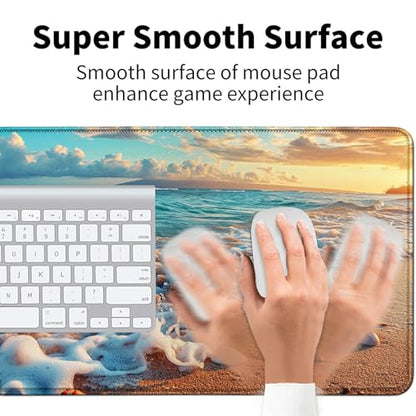 Ocean Scenery Sea Waves for MTG & TCG Playmat Mouse Pad,BFDHGQZC 24" x 14" Game Mat for MTG/RPG/CCG Trading Card Game Playmats Table Mat Perfect for Card Games Video Games Computer Office - color: Ocean Scenery Sea Waves