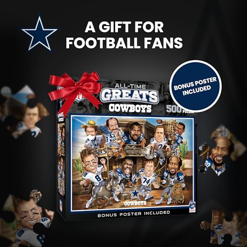 MasterPieces 500 Piece Sports Jigsaw Puzzle for Adults - NFL Dallas Cowboys All-Time Greats - 15x21 - style: Dallas Cowboys