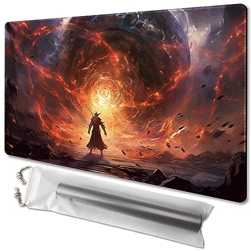MTG Playmat Size 24x14in Free Storage Bags Non-Slip Backing Printing, Ideal for Card Game Enthusiasts TCG Playmat (Dimensional Sword,No with Zone) - color: Dimensional Sword-no With Zone