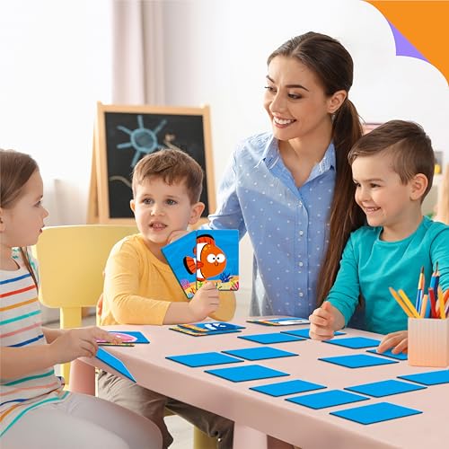 SpriteGru Marine Animal Memory Game, 28 Chunky Cards Sea Animals Head Tail Matching Game 1-5 Players Underwater Creatures Memory Matching Game for Preschoolers, Toddlers, Kids - style: Marine Animal