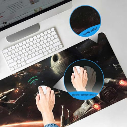 XXL Large Gaming Mouse Pad,Mousepad with Stitched Edge Frame & Non-Skid Rubber Base,Desk Mat for Work,Office Desk Pad for Laptop,Computer Keyboard and Mice Combo Pads Mouse Mat 31.5X15.7 inches - color: Pattern04