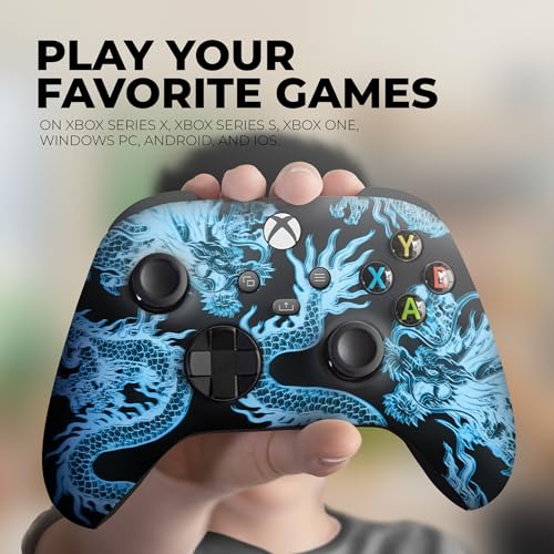DreamController Neon Dragonns Custom X-box Controller Wireless compatible with X-box One/Series X/S Proudly Customized in USA I Permanent HYDRODIP Print(NOT JUST A SKIN)(MODDED) - color: Neon Dragonns, size: Modded - Front & Back Print