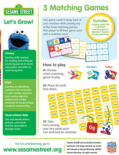 MasterPieces Kids Games - Sesame Street - 3 Fun Ways to Play Matching Game Set - style: Sesame Street 3pk