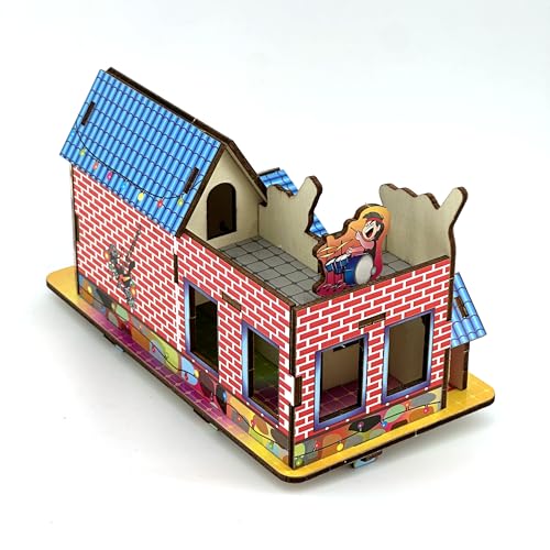 3D Puzzles for Adults, Log Cabin DIY Wooden House Model Kits for Adults to Build, Country Cottage Building Model, 3D Jigsaw Brain Teaser Puzzle, Dollhouse (GHJGJ)