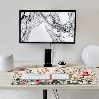 35.4 x 15.7 in, Waterproof XXL Large Mouse Pad for Desk, Extended Keyboard Mouse Mat for Computer Office, Big Laptop Mouse pad, Gaming Pc-Weeds and Flowers - color: Weeds and Flowers