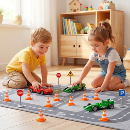 30Pcs Mini Traffic Cones, 1in Mini Cones Orange Small Roadblock Construction Signs, Tiny Traffic Toys Training Scene Roadblocks, Multifunctional Race Decor Building Theme Cars Party Favors