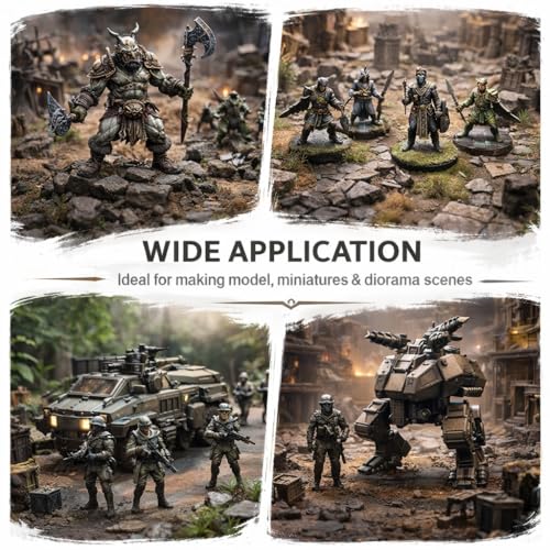 Nicpro 10 Colors Black, White & Gray Model Paint Set, 20ml Ready to Use Modeling Acrylic Paints, Brush & Airbrush, Miniature Paint Set for Models, Figures, Terrain, Dioramas & 3D Prints with Thinner - style: Black, White & Gray