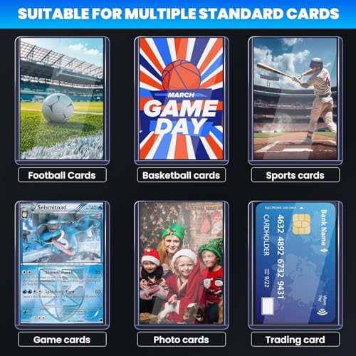 2000 Card Sleeves Top Loaders for Cards, 3" x 4" Hard Plastic Toploaders, Baseball Card Protectors, Trading Card Holder for Football Sports Cards (1000 Toploaders + 1000 Penny Sleeves) - size: 1000 Hard Sleeves + 1000 Soft Sleeves