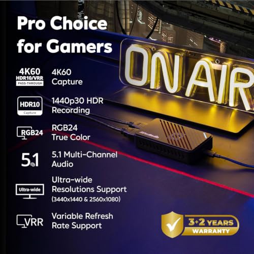 AVerMedia 4K HDMI Capture Card, USB Game Capture Card for Streaming and Recording with True Low Latency on PS5/Pro, Xbox, Switch 2, PC on Twitch, OBS, for Win11, Mac-GC553Pro Live Gamer Ultra S Black