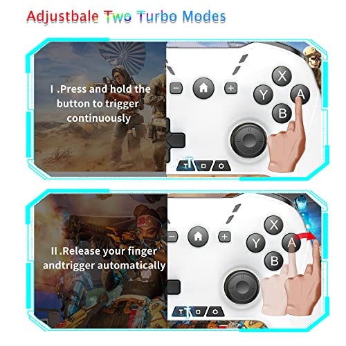 Bluetooth Controller for Switch/Mac/PC/Steam/Mobile Phone/iOS/Android//TV/iPad/Table/Apple Arcade MFi Games, switch pro controller wireless with Adjustable Dual Motion,Turbo,Macros,6-Axis,Wake Up for Black Myth: Wukong (Black) (Purple) (White Black with c