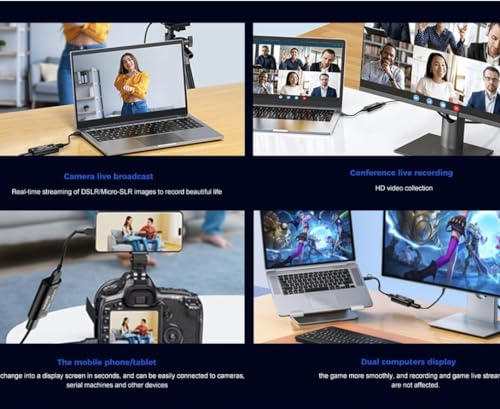 4K HDMI Video Capture Card USB 2.0 1080P for Streaming, Live Broadcast, Video Conferencing, Teaching and Gaming, with Extension Cord