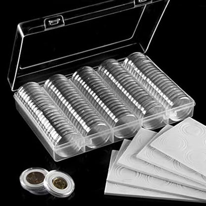 Storage Box 100pcs Clear Containers with EVA Foam Pads Durable Material Organizer Case for Collection Supplies
