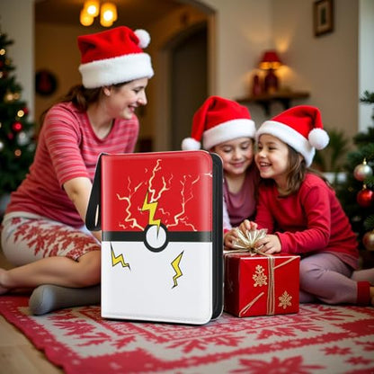 Trading Card Binder, 4 Pockets 400 Cards Holder Collector Album with 50 Removable Sleeves Compatible with Pokemon Cards Football Baseball Card TCG MTG Game Sports Cards - size: 430 Cards