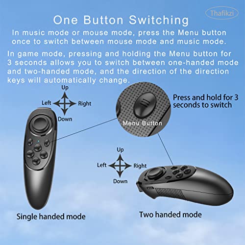 VR Remote Controller for Phones Compatible with Oculus/iOS/Android, Wireless Bluetooth Joystick Remote for iPhone/iPad/Flip E-Book/PPT/Nook Page/to Control Music, Video, Games, Selfie (Upgraded)