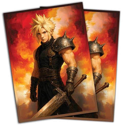 Anime Mercenary Soldier Card Sleeves 100 Pack – Compatible with MTG & TCGs – Perfect for Cloud Final Fantasy Commander Decks – Premium Card Game Sleeves for Magic - color: Anime Mercenary Soldier