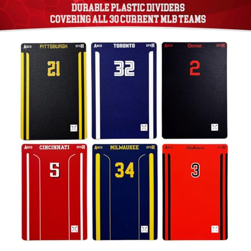 Baseball Card Dividers. Durable Plastic Dividers(2.6 x 3.8 inches) for Baseball Card Storage Boxes. 90-Piece Card Organizer Set with Alphabet Sorting.