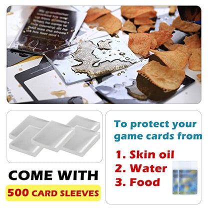 Hard Travel Card Game Case Includes 4 Removable Dividers and 500 Counts Card Sleeves, Holds Up To 1600 Cards for Cards Against Humanity and Other Types of Games, Black