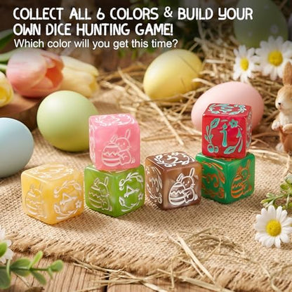 PJOY Mystery DND Dice Set Easter Bunny Pattern Polyhedral D&D Dice for Dungeons and Dragons Role Playing Games TTRPG DND Gifts - color: Random Bunny