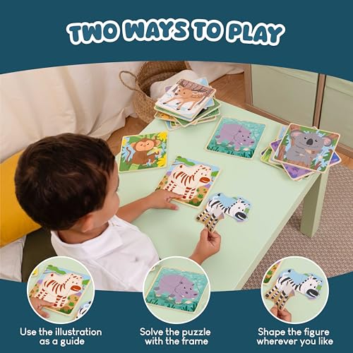 BONNYCO 4 Pieces Wooden Puzzles Pack 16 Party Favors for Kids 1 to 5. Birthday Goodie Bags Stuffers, Valentines Gifts for Toddlers Ideas, School Classroom Prizes and Baby Bulk Toys