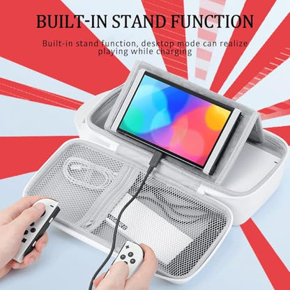 QUBAMG Switch 2 Dock Case Compatible with Nintendo Switch 2（2025）, Fit Joy-Con,AC Adapter, Adjustable Stand & Game Cartridges,Portable Travel Case with Zipper Hard Shell for Switch Console Pro - color: Switch 2 Black 2